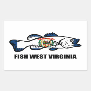 Fish Väster Virginia Rektangulärt Klistermärke