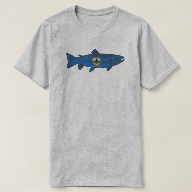 Fish Vermont Flagga Trout T Shirt (Design framsida)