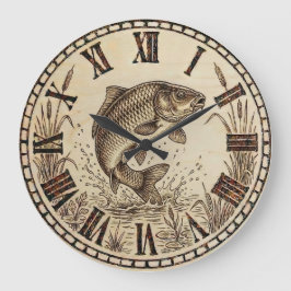 Fish Wall Clock Stor Klocka