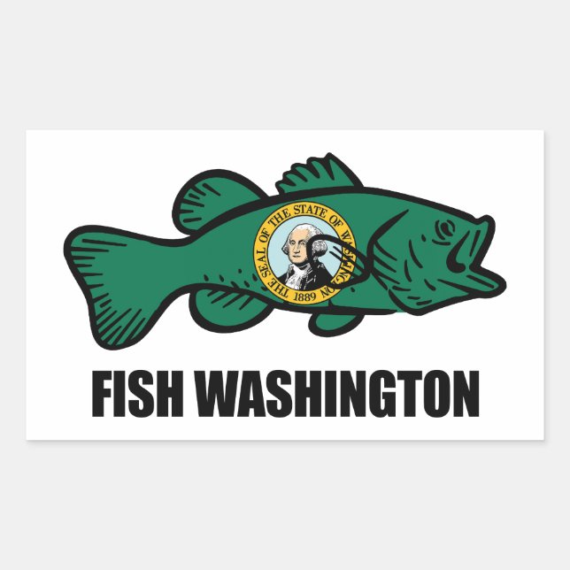 Fish Washington-stat Rektangulärt Klistermärke (Framsida)