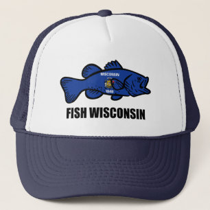 Fish Wisconsin Flagga Keps