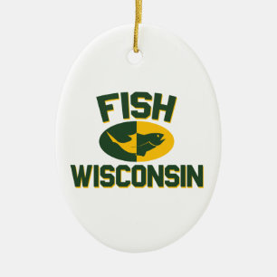 Fish Wisconsin Julgransprydnad Keramik
