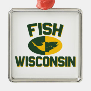 Fish Wisconsin Julgransprydnad Metall