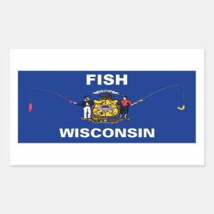 Fish Wisconsin Rektangulärt Klistermärke