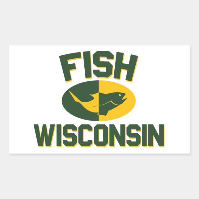 Fish Wisconsin Rektangulärt Klistermärke (Framsida)