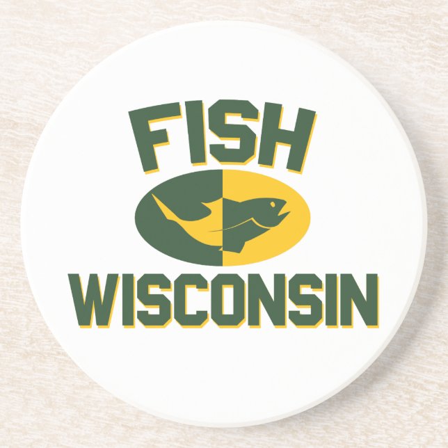 Fish Wisconsin Underlägg Sandsten (Framsidan)