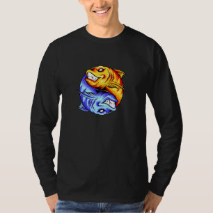 Fish Yin Yang Design Fishing Ying Yang Bra and Ba T Shirt