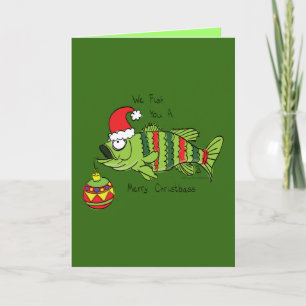 Fish You a Merry - Christmas Bass Julkort Kort