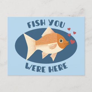 Fish you were here - poisson romantique vykort