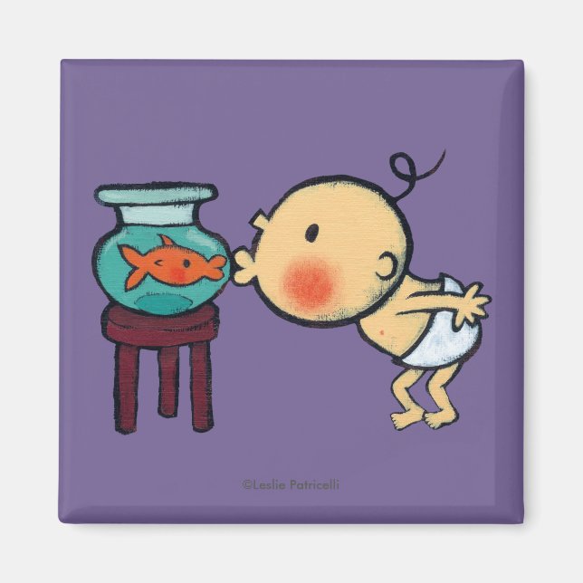 Fishbowl Kisses Orange Goldfish Magnet (Framsidan)