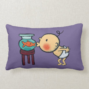 Fishbowl kysser orange guldfisk lumbarkudde