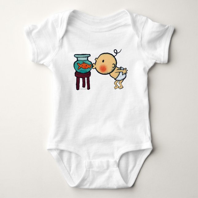 Fishbowl kysser orange guldfisk t shirt (Framsida)