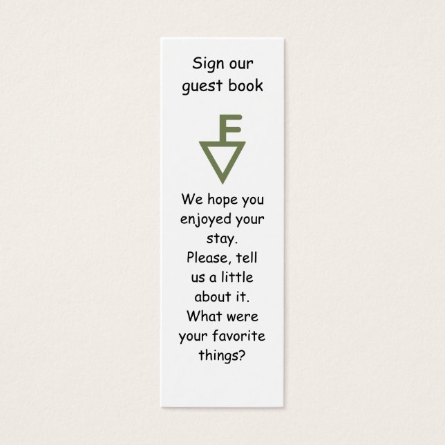 Fisher Family Guest Bok Marker Litet Visitkort (Framsidan)