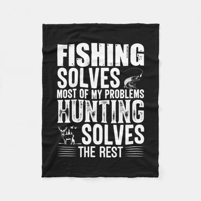 Fisher Fishing Solves Most Of My Problems Fleecefilt (Framsidan)