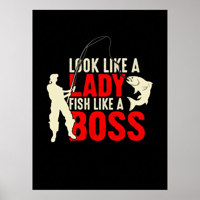 Fisher Gift A Dam fisk som Chef Poster (Framsidan)