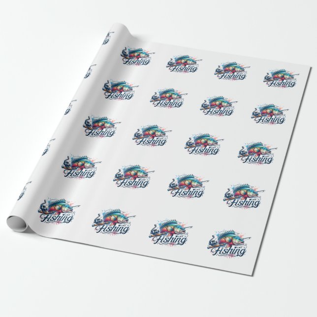 Fisher Gift jag gillar fiske Presentpapper (Utrullad)