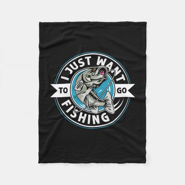 Fisher Gift, jag vill bara fiska Fleecefilt (Framsidan)