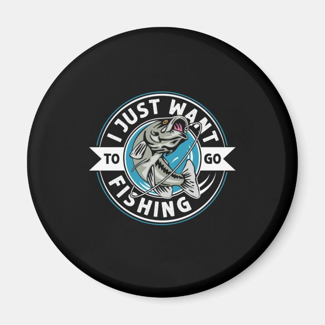 Fisher Gift, jag vill bara fiska Magnet (Framsidan)
