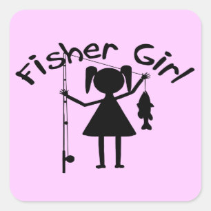 FISHER GIRL FYRKANTIGT KLISTERMÄRKE