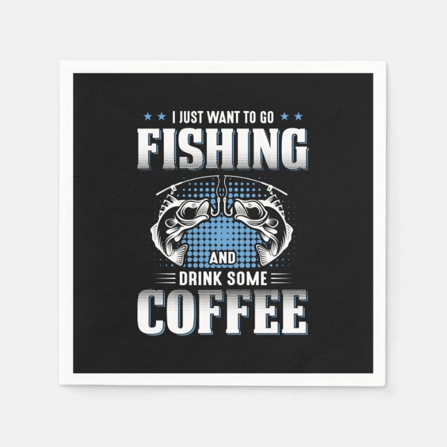 Fisher go fiska och dricka lite kaffe pappersservett (Framsidan)