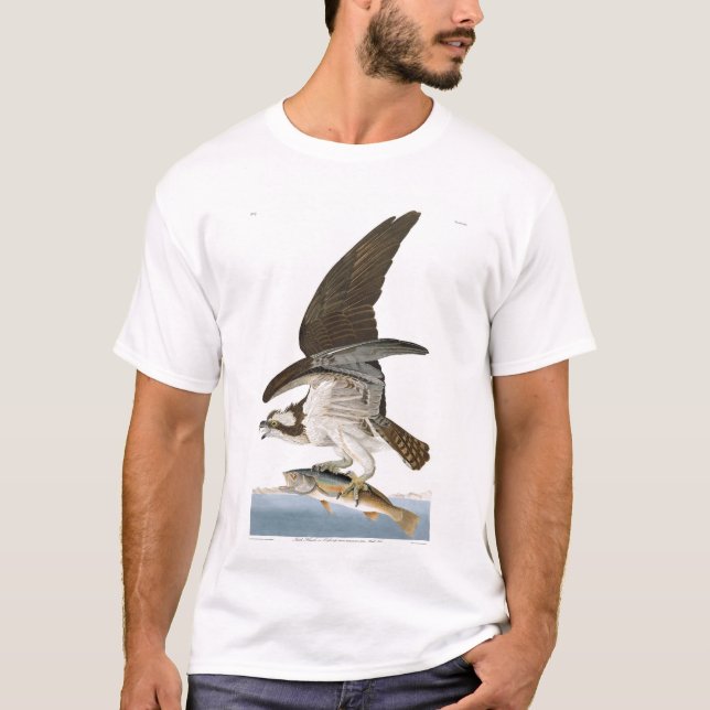 Fisher Hawk eller Osprey av Audubon T Shirt (Framsida)