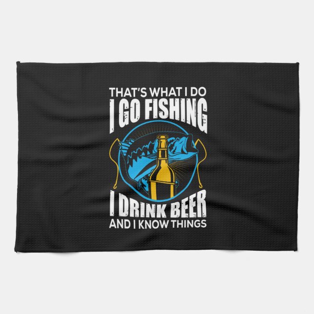 Fisher I Go Fishing I Drink Beer Kökshandduk (Horisontell)