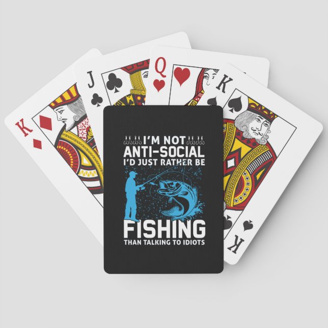 Fisher I Would Just Rather Be Fishing Casinokort (Baksidan)