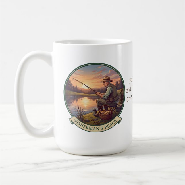 Fisher Man mug gift with custom Text  Kaffemugg (Vänster)