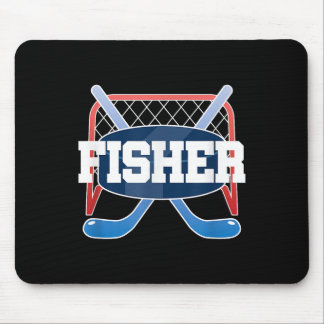 Fisher Namn Pojkar Hockey Spela Isbana Fält Pinne Musmatta