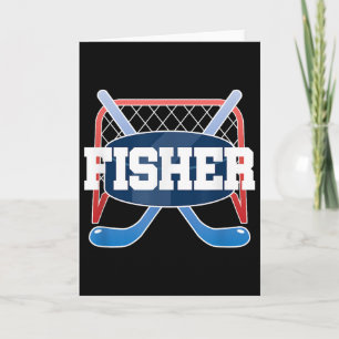 Fisher Namn Pojkar Hockey Spela Isrink Fält Pinne  Kort