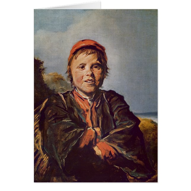 Fisher pojke hälsningskort (Framsidan)