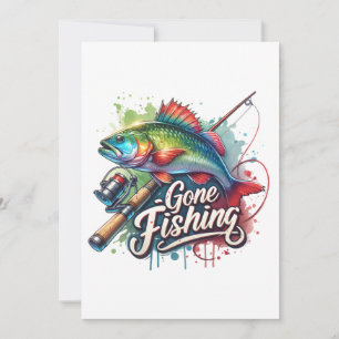 Fisher Present Gone Fishing Julkort