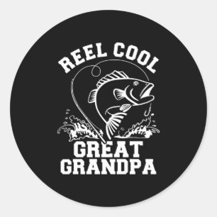 Fisher Reel Coola Underbar Grandpa Runt Klistermärke