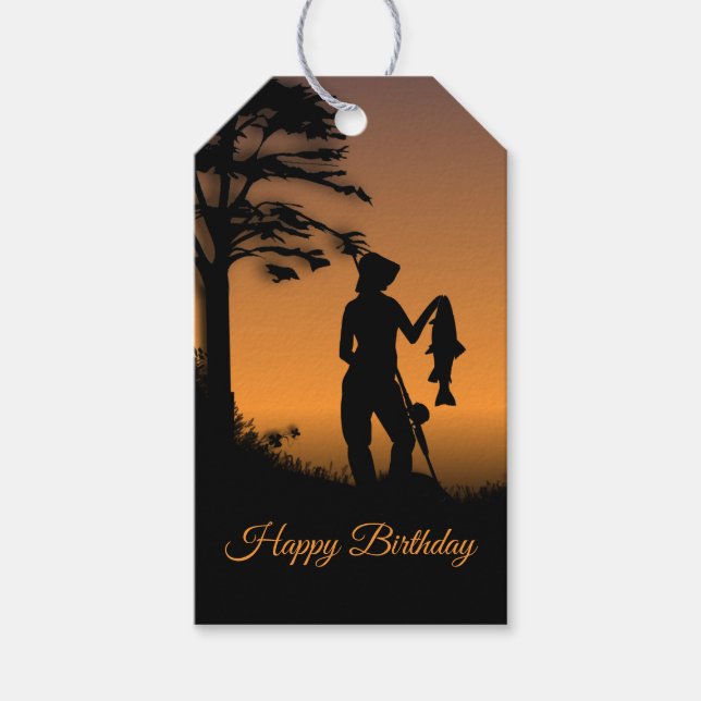 Fisher Woman på Dusk Personal Presentetikett (Framsidan)