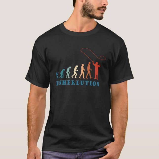 Fisherlution Fiskare Evolution Nymphing Flugfiske T Shirt (Framsida)