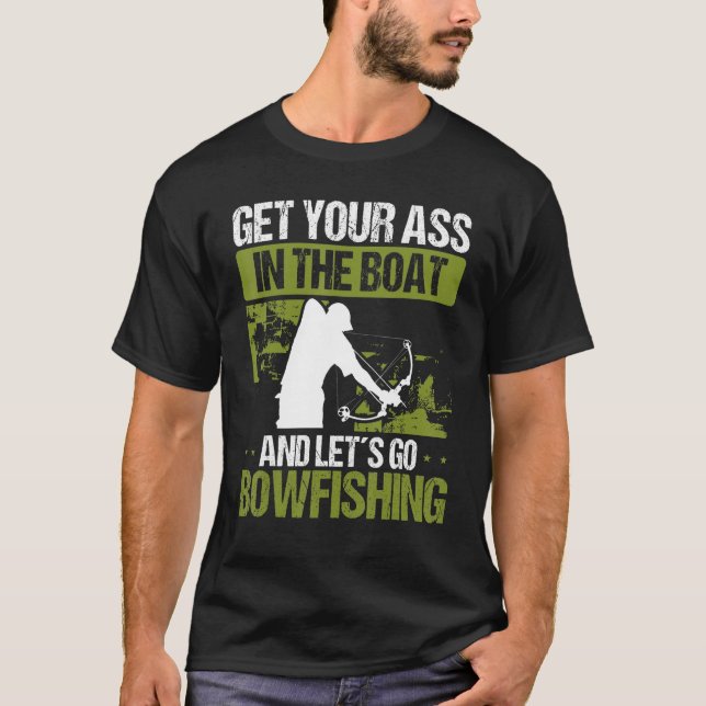 Fisherman Airboat Bow Hunter Archer Lets go Bowfis T Shirt (Framsida)