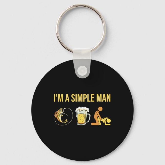 Fisherman - Angler Angling Fishing Im A Simple Man Nyckelring (Framsida)