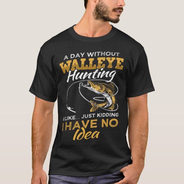 Fisherman & Angler Walleye Fishing T Shirt (Framsida)