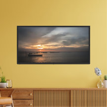 Fisherman at Sunset at the Beach