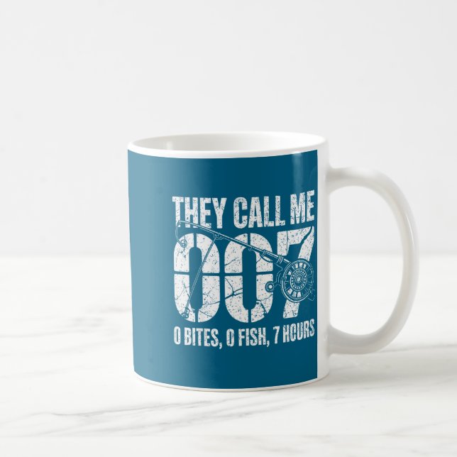 Fisherman Joke Dad They Call Me 007 Funny Fishing  Kaffemugg (Höger)