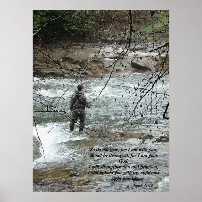 Fisherman River Isaiah 41:10 Skriv ut Poster (Framsidan)