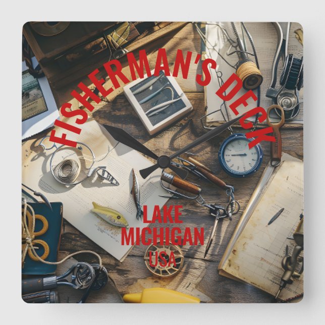 Fisherman’s Deck  Fyrkantig Klocka (Framsida)