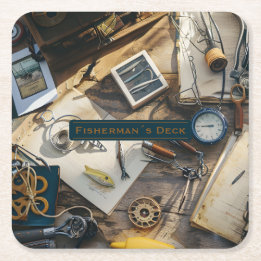 Fisherman’s Deck Paper Coasters Underlägg Papper Kvadrat