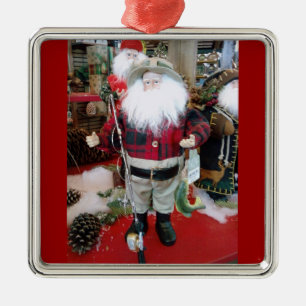 ’FISHERMAN SANTA’ CHRISTMAS ORNATION JULGRANSPRYDNAD METALL