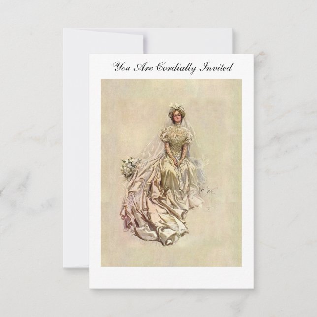 Fishers brud 1902 för ~ för amerikanflicka härlig inbjudningar (Framsida)