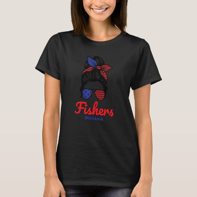 Fishers Indiana Retro Rufsiga Upphostad T Shirt (Framsida)