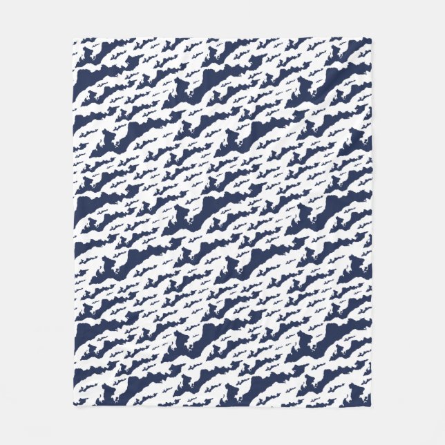 Fishers Island Fleece Blanket – Blue/White (Framsidan)