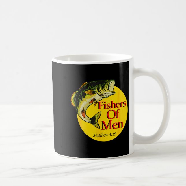 Fishers Of Men Christian Matthew 4-19 Bible Fishin Kaffemugg (Höger)