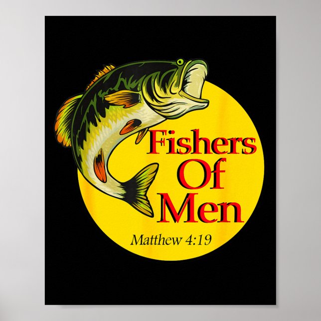 Fishers Of Men Christian Matthew 4-19 Bible Fishin Poster (Framsidan)