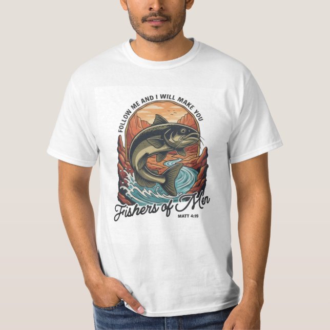Fishers of Men - Classic Fish Symbol T-Shirt (Framsida)